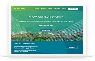 SupplyShift brand and web design work